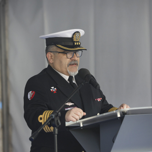 Uroczystość położenia stępki pod budowę ORP Rybitwa