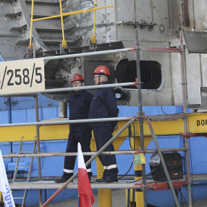 Uroczystość położenia stępki pod budowę ORP Rybitwa