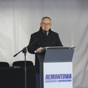 Uroczystość położenia stępki pod budowę ORP Rybitwa