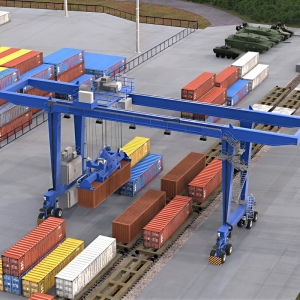 Wizualizacja terminalu intermodalnego w Porcie Gdynia.