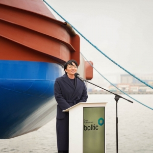 Prezentacja kadłuba drugiej jednostki OPV2, zbudowanego dla fińskiej Straży Granicznej.