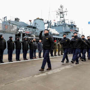 Uroczyste pożegnanie Polskiego Kontyngentu Wojskowego Czernicki 2026 w Porcie Wojennym w Świnoujściu 2 stycznia 2026 r.  