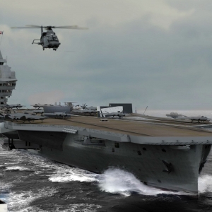 Wizualizacja lotniskowca PANG. Ilustr.: Rama, Wikimedia Commons, CC BY-SA 3.0 FR