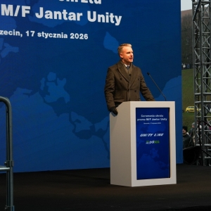 Uroczysty chrzest promu Jantar Unity w Szczecinie. 