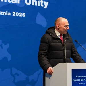 Uroczysty chrzest promu Jantar Unity w Szczecinie. 