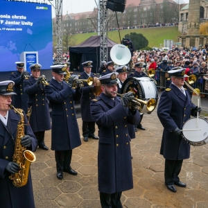 Uroczysty chrzest promu Jantar Unity w Szczecinie. 