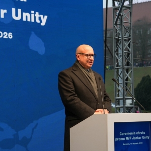 Uroczysty chrzest promu Jantar Unity w Szczecinie. 