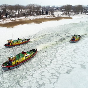 Prace na odcinku ujścia Wisły.