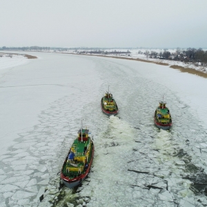 Prace na odcinku ujścia Wisły.