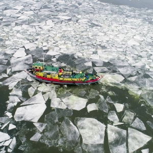 Lodołamacze na Wiśle.