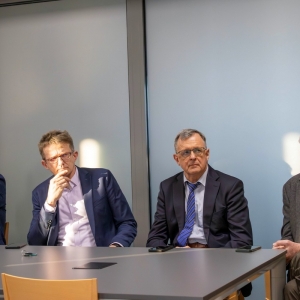 Od lewej wykładowcy studiów Budowa Okrętów: Andrzej Buczkowski, Wojciech Litwin, Ireneusz Karaśkiewicz, Inacio Golebski