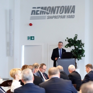 Obrady Forum Okrętowego w Sali Tradycji Gdańskiej Stoczni Remontowej, 15 kwietnia 2026 r.