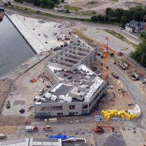 Na budowie bazy operacyjno-serwisowej projektu Baltica 2 w Ustce.