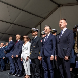 Uroczystość nadania imienia Wicher pierwszej fregacie budowanej w ramach programu Miecznik.