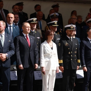 Uroczystość nadania imienia Wicher pierwszej fregacie budowanej w ramach programu Miecznik.