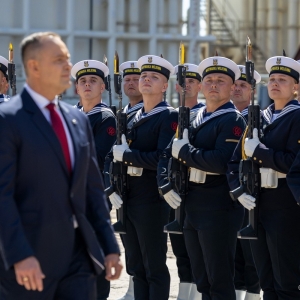 Uroczystość nadania imienia Wicher pierwszej fregacie budowanej w ramach programu Miecznik.