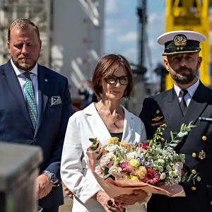 Uroczystość nadania imienia Wicher pierwszej fregacie budowanej w ramach programu Miecznik.