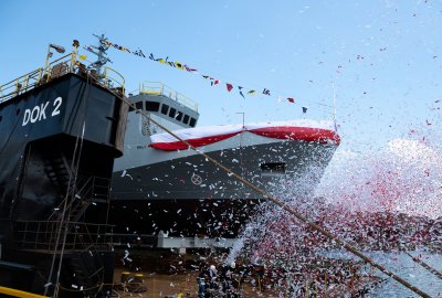 Chrzest i wodowanie okrętu ORP Jaskółka