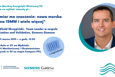 Centrum Morskiej Energetyki Wiatrowej PG zaprasza na wykład otwarty