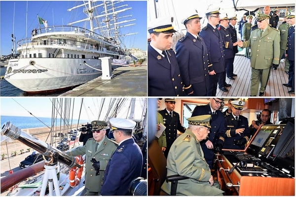 Szef sztabu algierskiej armii na pokładzie żaglowca El-Mellah