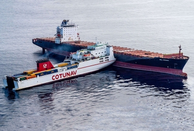 Kolizja promu i kontenerowca w pobliżu Korsyki