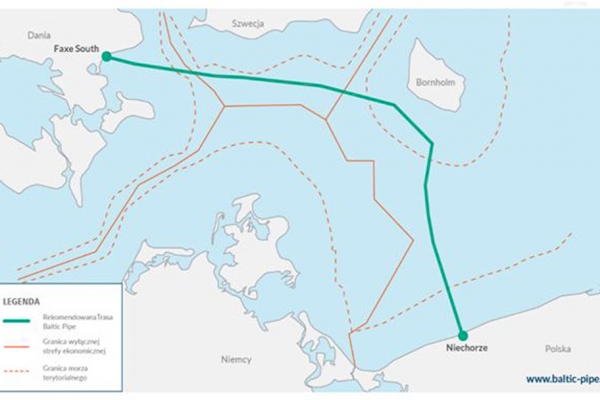 Wybrano trasę gazociągu Baltic Pipe
