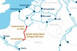 Trwa budowa kanału Sekwana - Północ Europy; koszt 5,1 mld euro; głębokoś...