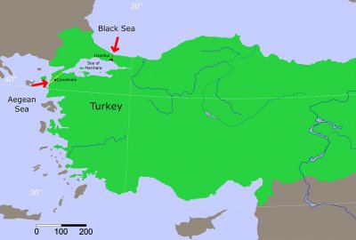 Tureckie władze nie zezwoliły na przepłynięcie przez tureckie cieśniny b...
