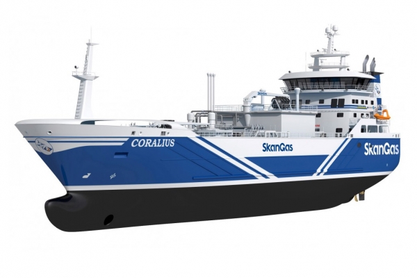 Nowoczesny zbiornikowiec bunkrowy LNG Coralius powstaje częściowo w Gdańsku