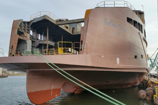 Pierwszy prom dla Kanady ochrzczony w Remontowej Shipbuilding [VIDEO]