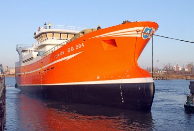 Nauta: zwodowano częściowo wyposażony statek rybacki