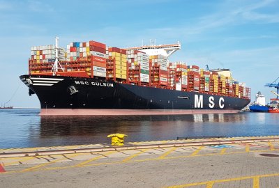 MSC Gülsün największy pojemnikowiec świata w Gdańsku [VIDEO]