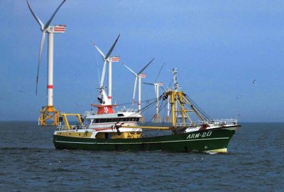 Niderlandy: rybacy na 50 kutrach protestowali przeciwko turbinom wiatrow...