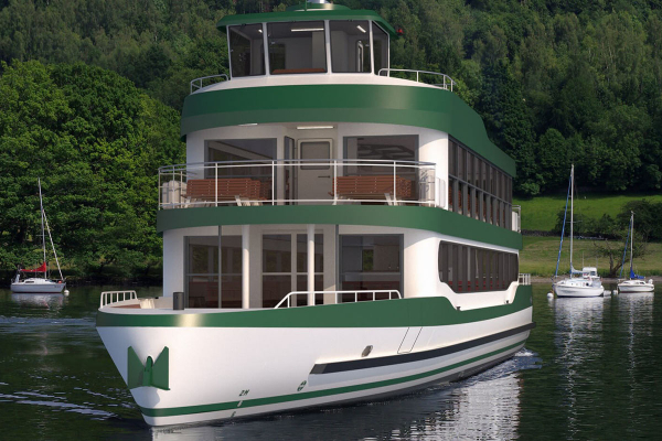 Wycieczkowiec na brytyjską Krainę Jezior z sekcji budowanych w Koźlu