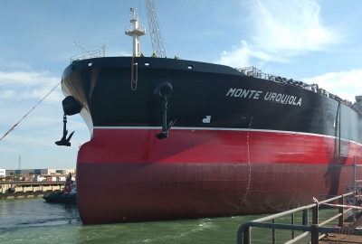 Wodowanie zbiornikowca Monte Urquiola Wodowanie zbiornikowca suezmax w hiszpańskiej stoczni Navantia