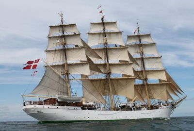 Żaglowiec Danmark w Gdańsku