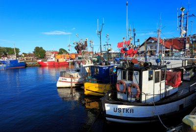 Kutry rybackie w porcie Ustka. Fot.: Shutterstock Pomoc dla armatorów w związku z zakazem połowu dorsza na Bałtyku