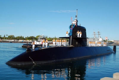 Okręt podwodny Japonii uczestniczył w ćwiczeniach na Morzu Południowochi...