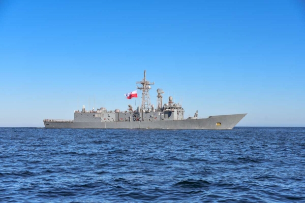 ORP Gen. T. Kościuszko ze szczątkami admirała Unruga w drodze do Polski