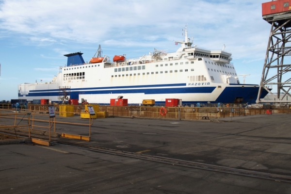 Mazovia odpłynęła ze Szczecina. Chwilowo cumuje w Danii