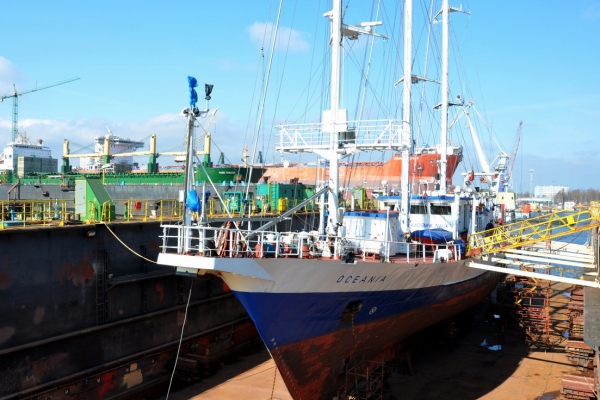 Żaglowiec Oceania wyremontowany w Gdańsku