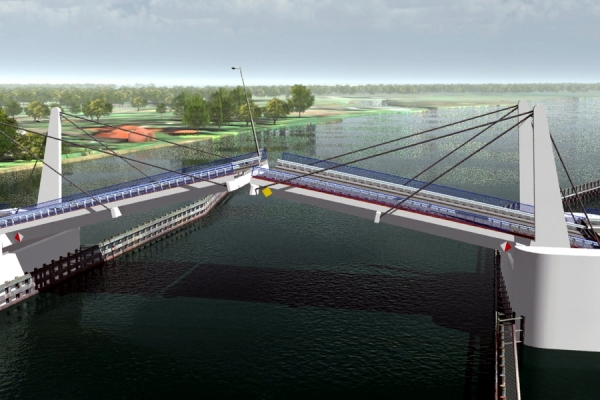 Pierwsza łopata na placu budowy mostu na Wyspę Sobieszewską