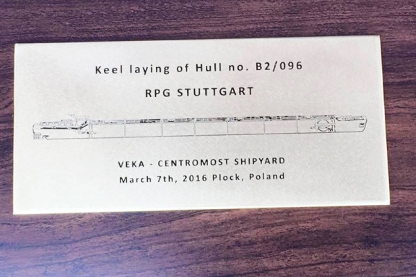 Uroczyste położenie stępki w Płockiej Stoczni Rzecznej