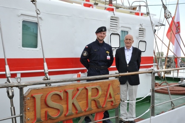 Mgr inż. Zygmunt Choreń na pokładzie ORP Iskra