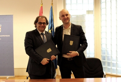 Minister Marek Gróbarczyk z ministrem Tomislavem Tolušićem (Fot.: MGMiŻŚ) Marek Gróbarczyk z oficjalną wizytą w Republice Chorwacji
