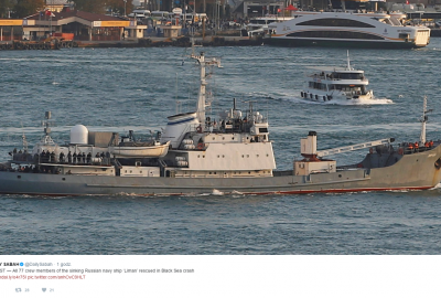 Rosja: Okręt wojenny zatonął po zderzeniu ze statkiem handlowym na Morzu...
