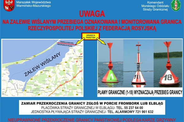 Uwaga! Granica państwowa na Zalewie Wiślanym