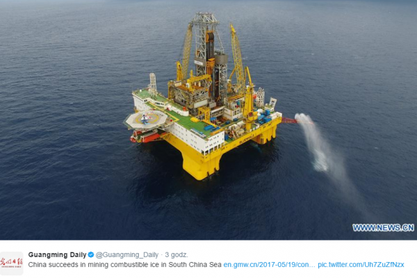 Chiny rozpoczęły wydobywanie metanu z klatratu spod dna morskiego [VIDEO]