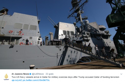 W Katarze rozpoczęły się ćwiczenia wojskowe z udziałem okrętów USA