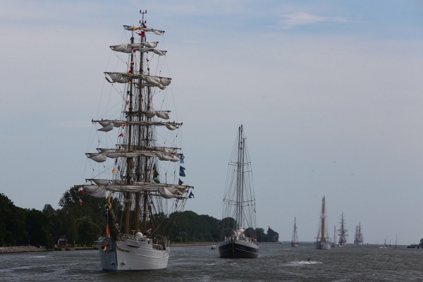 Parada żaglowców na Bałtyku na zakończenie regat The Tall Ships Races